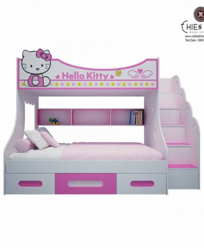Giường ngủ Hello Kitty 1m2- Gỗ Công nghiệp – TM.GT04